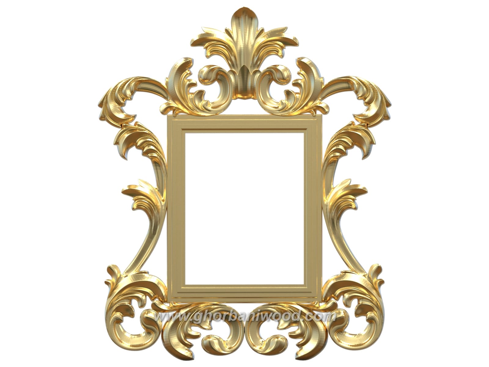 قاب آینه چوبی کلاسیک چهارگوش چوبی